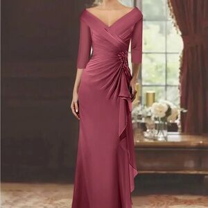 Elegant Mulberry Evening Gown